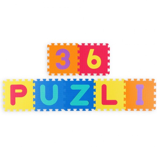 БОЛЬШОЙ ОБРАЗОВАТЕЛЬНЫЙ КОВРИК ИЗ ПЕНЫ EVA PUZZLE БУКВЫ 30х30 см 36 шт. НАБОР