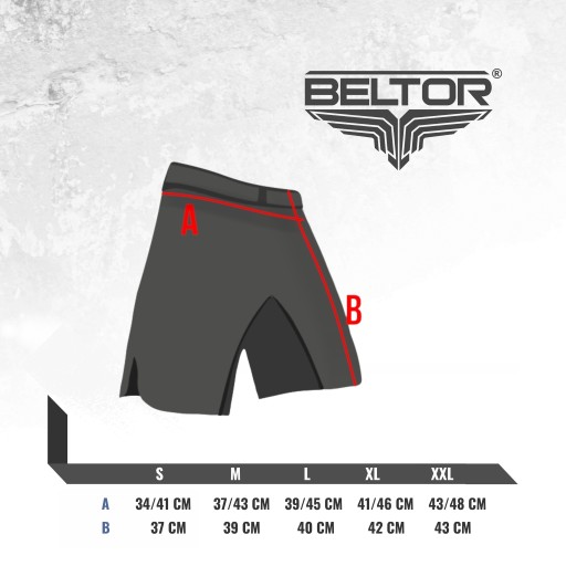 BELTOR SPODENKI TRENINGOWE MUAY THAI 01 ROZMIAR S CZERWONE SPORTOWE
