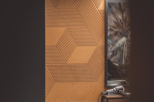 Designerski BIAŁY panel korkowy 3D STRIPE