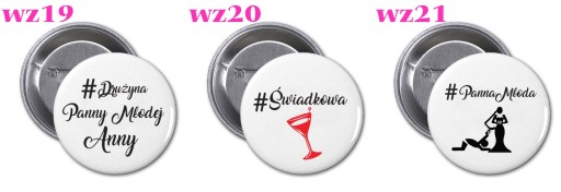 PRZYPINKA NA WIECZÓR PANIEŃSKI PANNA MŁODA IMIĘ