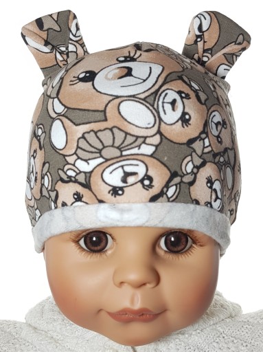 ШАПКА МИККИ МАУСА ИЗ ПОЛЬСКОГО ХЛОПКА 3-12M-CA 7WZ ДЛЯ ДЕВОЧКИ, РОЗОВАЯ