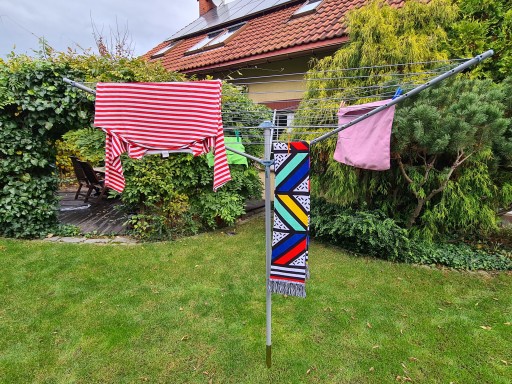 SUSZARKA OGRODOWA na pranie bieliznę obrotowa KOTWA POKROWIEC 182 cm PROMIS