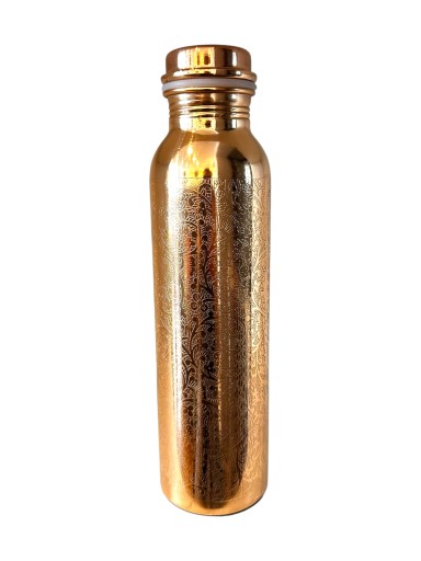 Prem-Copper Бутылка для воды COPPER 850мл с сертификатом, цветочный мотив