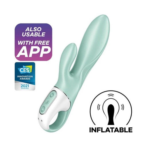 Вибратор Satisfyer Air Pump Bunny 5+ с помпой Mint