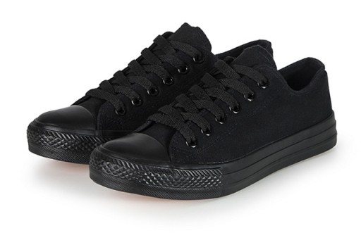 Buty sportowe TRAMPKI tenisówki całe czarne P4
