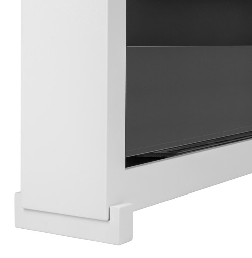 BIOKOMINEK S-Line 3D BOX z SZYBĄ 120 biały STOJĄCY