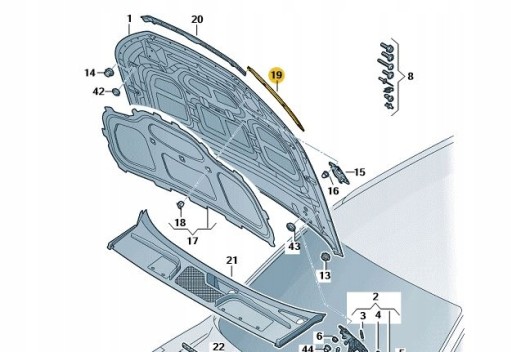 НОВЫЙ ОРИГИНАЛЬНЫЙ ОГРАНИЧИТЕЛЬ БЕЗОПАСНОСТИ AUDI OE 80A823125