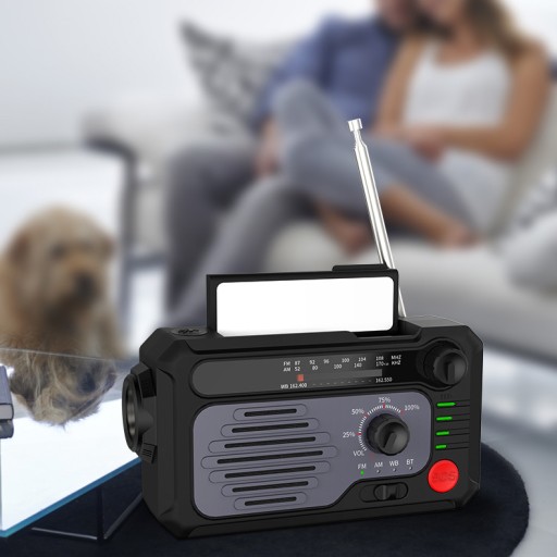 Солнечная аварийная радиостанция AM FM SOS Bluetooth 5.0 2000 мАч фонарик