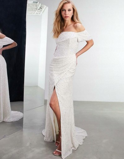 СВАДЕБНОЕ ПЛАТЬЕ С ПАЙЕТКАМИ Asos Edition XXC ebl CECILIA S