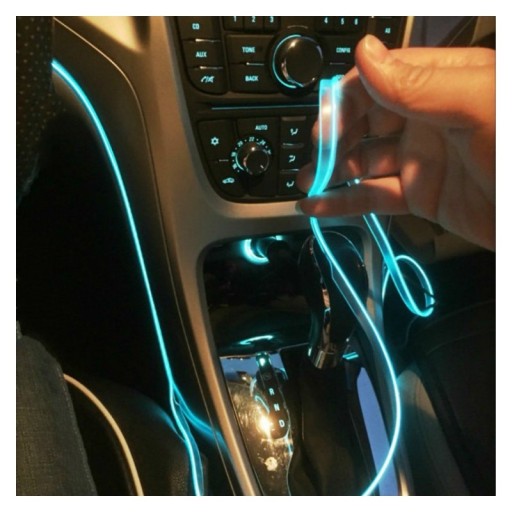 Światłowód EL WIRE Taśma LED 3m 12V Czerwony