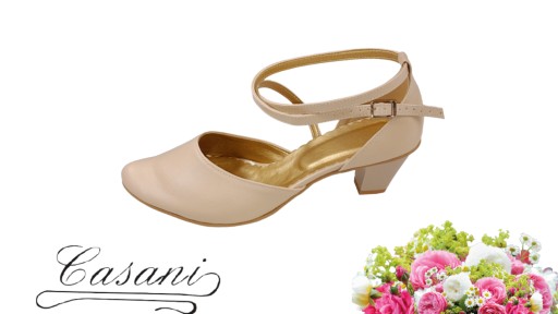 Casani nude 40 низкие свадебные туфли с поясом