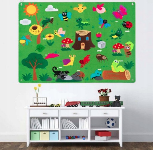 РАЗВИВАЮЩИЙ КОВрик ВОЙЛОЧНАЯ ДОСКА НА ЛИПУЧКЕ ДЛЯ ДЕТЕЙ ЖИВОТНЫХ MONTESSORI FOREST