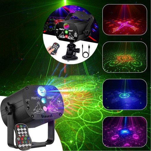 проектор лазерный дискотека сцена RGB огни праздничное украшение на Хэллоуин