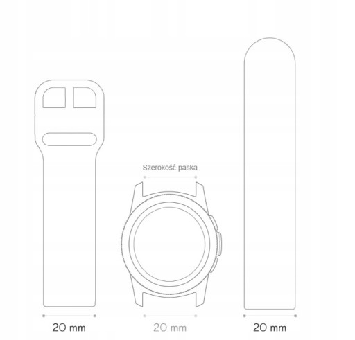 PASEK GUMOWY OPASKA DO SMARTWATCH ZEGAREK 22 mm