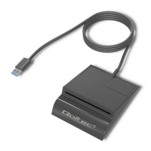 Czytnik kart chipowych ID Qoltec SCR-0636 | USB 2.0 + adapter USB-C