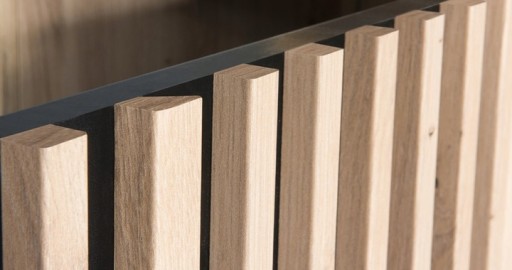 Zestaw szafa + komoda z lamelami do sypialni salonu pokoju CAMI dąb artisan