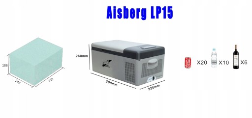 КОМПРЕССОРНЫЙ ТУРИСТИЧЕСКИЙ ХОЛОДИЛЬНИК AISBERG LP15 ЗАМОРАЖИВАНИЕ ДО-20