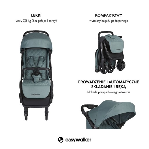 Easywalker Jackey SET Forest Green коляска + сумка + москитная сетка