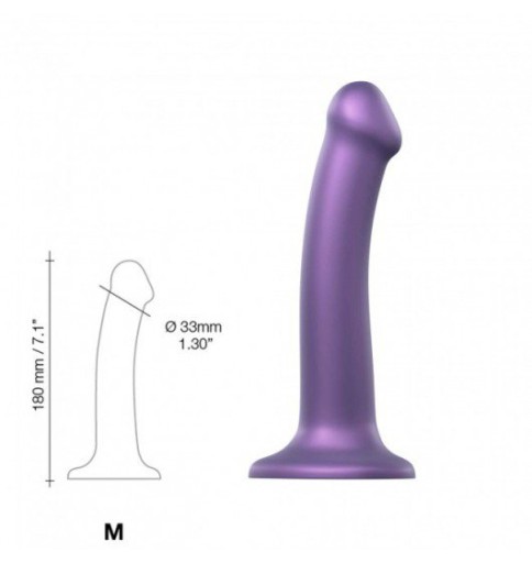 STRAP-ON ME Wibrujące Dildo Metallic Shine Purple
