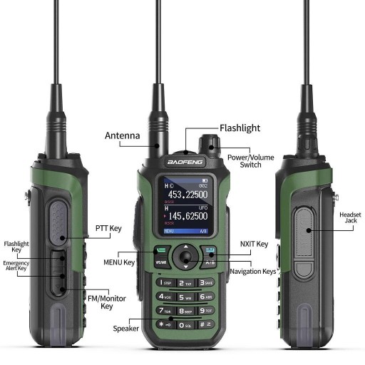 Радиостанция Baofeng UV21: трёхдиапазонная, водонепроницаемая, с дисплеем 1,77 дюйма, дальний радиус действия