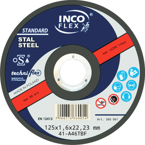 ДИСК РЕЗОЧНЫЙ ПО МЕТАЛЛУ 125x1,6 INCOFLEX
