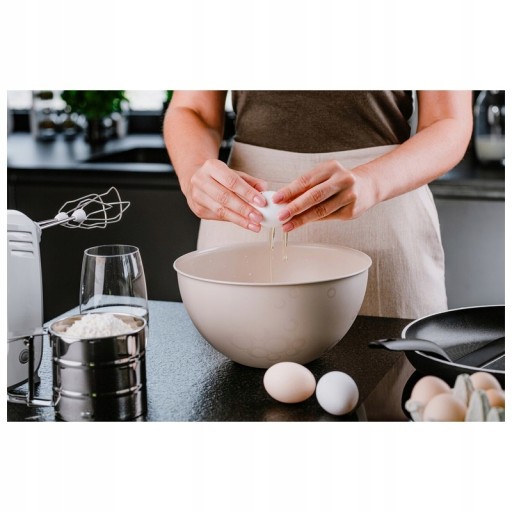 MISKA KUCHENNA plastikowa szara 6l duża na sałatkę okrągła śr 28 cm