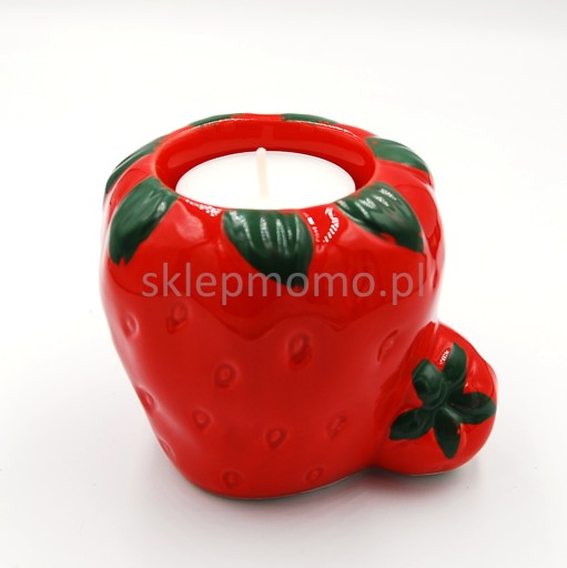 Керамический подсвечник STRAWBERRY фрукты для чайных свечей, разноцветная клубника