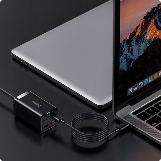 Ładowarka Baseus GaN3 Pro 2xUSB C 2xUSB 65W PD QC4.0+ AFC PPS + kabel C - C