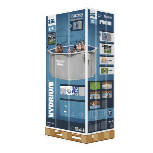 Круглогодичный панельный бассейн HYDRIUM 366x122 см — Bestway 56574, модель 2026