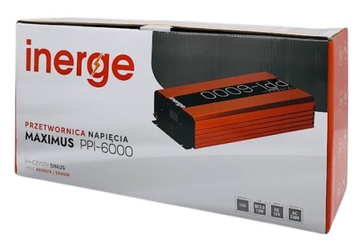 PRZETWORNICA NAPIĘCIA MAXIMUS 12V 230V 6000VA 3000W CZYSTY SINUS QC 3.0 LCD