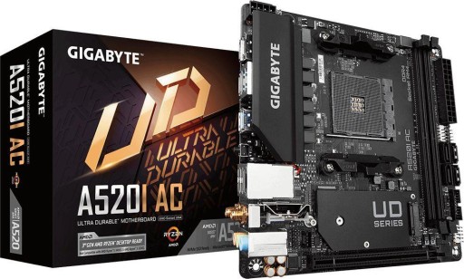 Материнская плата Gigabyte A520I AC AM4 2DDR4 mITX