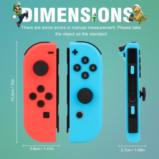 Набор из 2 шт. для беспроводного игрового контроллера Joy-con для Nintendo Switch/O