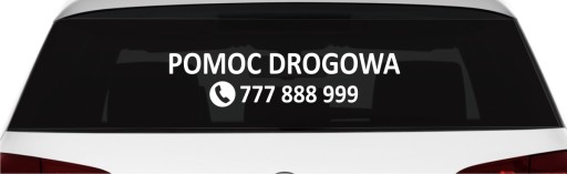 Naklejka na zamówienie POMOC DROGOWA + NUMER TELEFONU *KOLORY *80cm