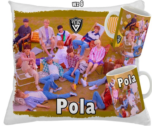 НАБОР КРУЖКА + ПОДУШКА СЕМНАДЦАТЬ K-POP KPOP + НАЗВАНИЕ РАЗЛИЧНЫЕ УЗОРЫ ПОДАРОК