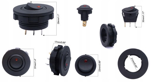 ПАНЕЛЬНЫЙ ВЫКЛЮЧАТЕЛЬ SPST LED SWITCH 12V 20A CZ