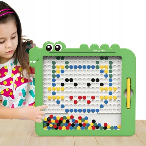 TABLICA MAGNETYCZNA DINO BOARD MOZAIKA MONTESSORI UKŁADANKA MAGPAD ZABAWKA