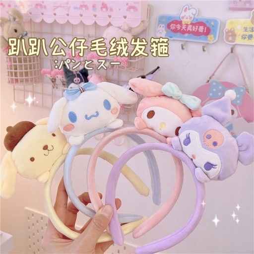 Синяя плюшевая повязка на голову Cinnamoroll Kawaii Anime