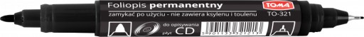 Маркер двухсторонний CD Toma TO-321, 0,5 мм/1 мм, черный