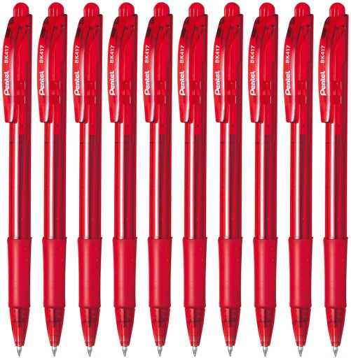 PENTEL BK 417 АВТОМАТИЧЕСКАЯ ШАРИКОВАЯ РУЧКА WOW RED x 10