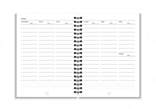 Planer tygodniowy B5 kalendarz firmowy niedatowany organizer notes SHADOW