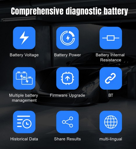 ТЕСТЕР АККУМУЛЯТОРА 6 В 12 В Bluetooth 5.0, польский