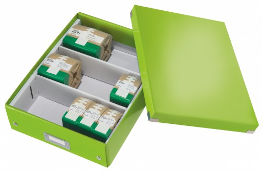 Коробка LEITZ C&S с отделениями, большая, зеленая.