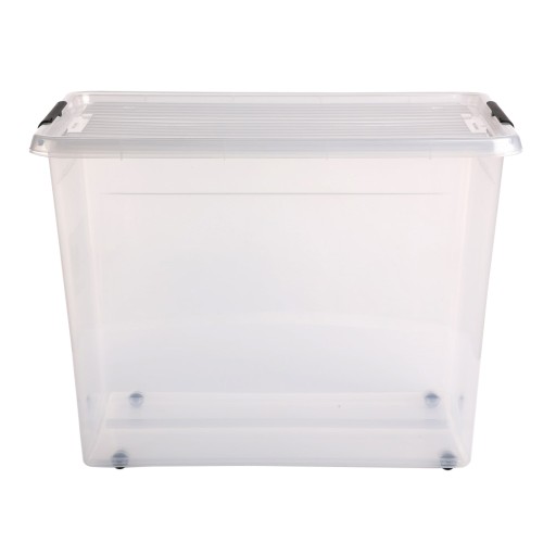 Прозрачный пластиковый контейнер с крышкой 80L Box Organiser