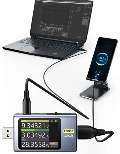 Wielofunkcyjny miernik portu USB, FNB58 Bluetooth, FNIRSI, FN-FNB58-BT