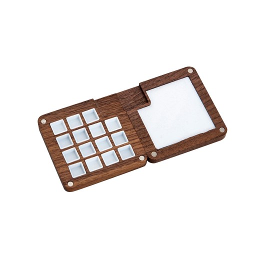 Paleta akwareli Drewniana paleta do mieszania gwaszu Prezent 15 siatek w