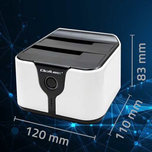Док-станция Qoltec для 2,5-дюймовых 3,5-дюймовых жестких дисков SSD | САТА III | USB 3.0 | С