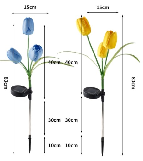 Подключаемая солнечная лампа TULIPS LED цветочная лампа SOLAR TULIP FLOWERS