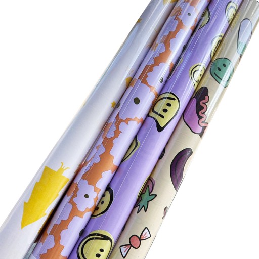 Papier do pakowania 57cmx4m MIX 4szt