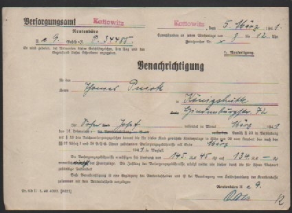 14005. Каттовиц. 5 х Верзоргунгсамт 1940/41 + 1