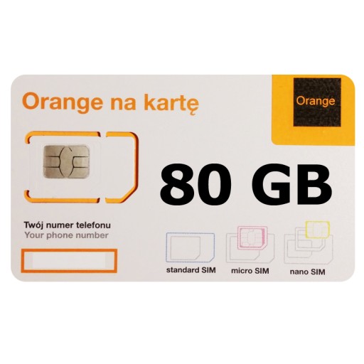 Мобильный Интернет Starter на карту Orange Бесплатно 80 ГБ на год, сим-карту 4G LTE